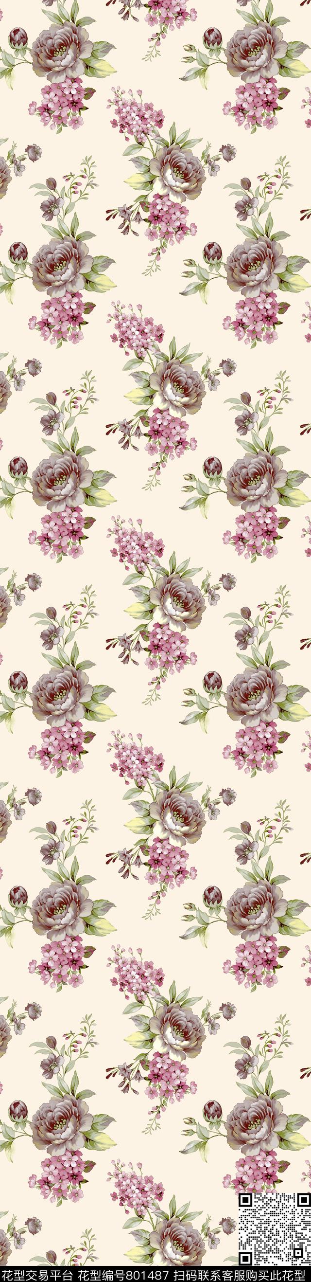 花卉花朵窗帘传统印花华亿平台下载（图片编号: 801487） - 瓦栏（Walan）
