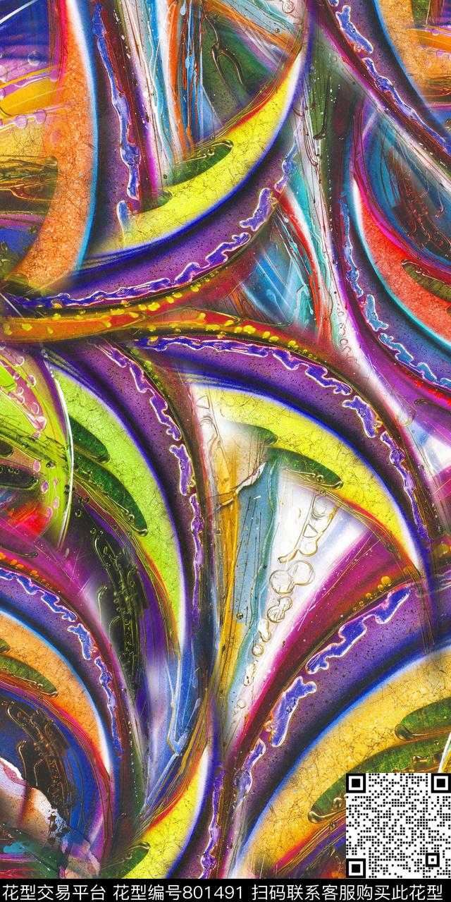 水彩抽象底纹几何数码印花华亿平台下载（图片编号: 801491） - 瓦栏（Walan）