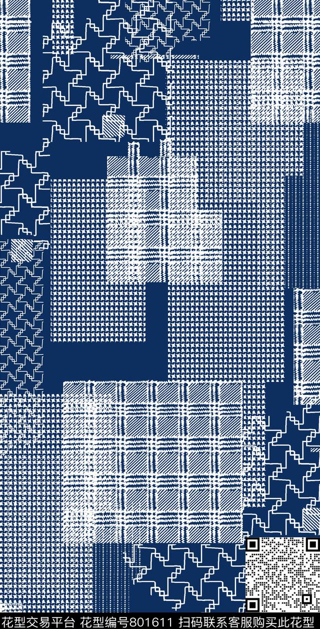 方格三角形手绘传统印花华亿平台下载（图片编号: 801611） - 瓦栏（Walan）
