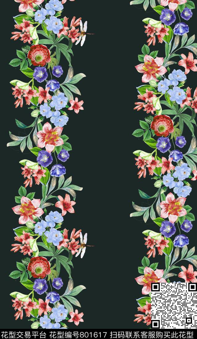 时尚花卉花朵花卉数码印花华亿平台下载（图片编号: 801617） - 瓦栏（Walan）