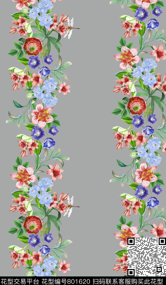 时尚花卉花朵花卉数码印花华亿平台下载（图片编号: 801620） - 瓦栏（Walan）