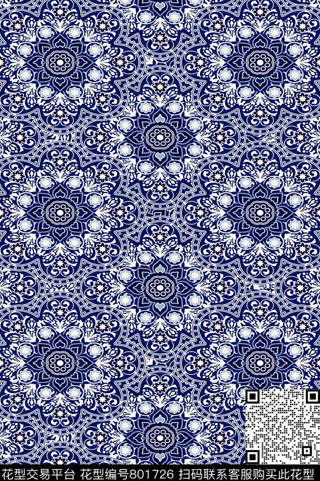 几何菱形圆圈数码印花华亿平台下载（图片编号: 801726） - 瓦栏（Walan）