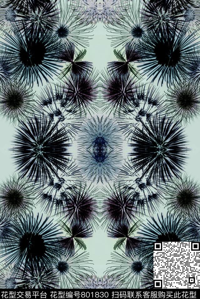 抽象扎染艺术数码印花华亿平台下载（图片编号: 801830） - 瓦栏（Walan）