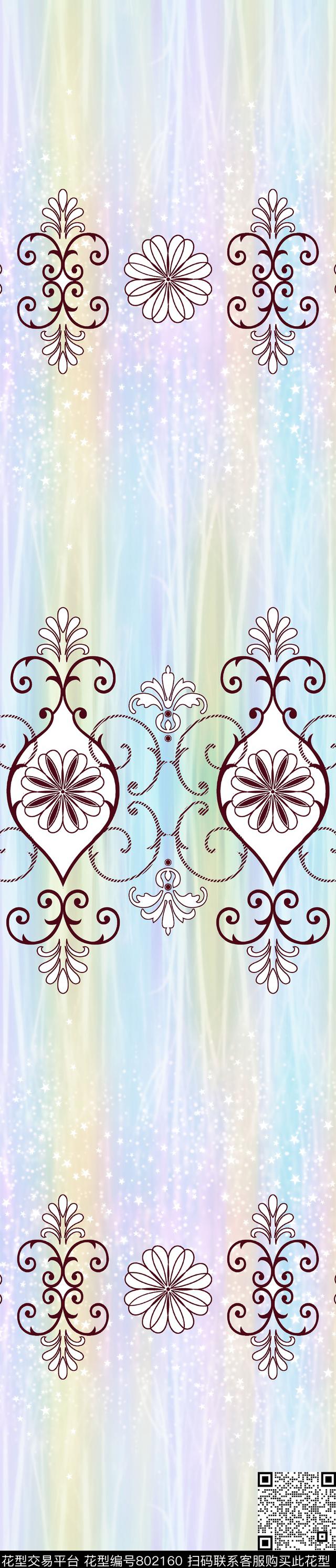 彩条窗帘欧式传统印花华亿平台下载（图片编号: 802160） - 瓦栏（Walan）