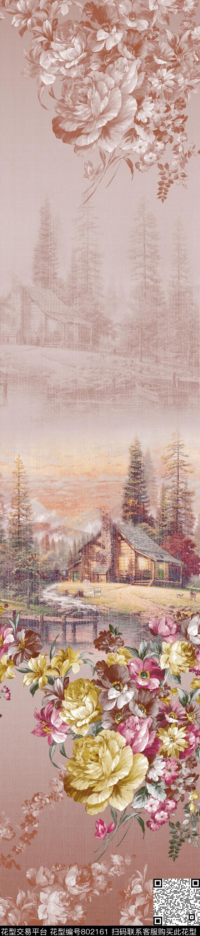 花朵欧式大花传统印花华亿平台下载（图片编号: 802161） - 瓦栏（Walan）