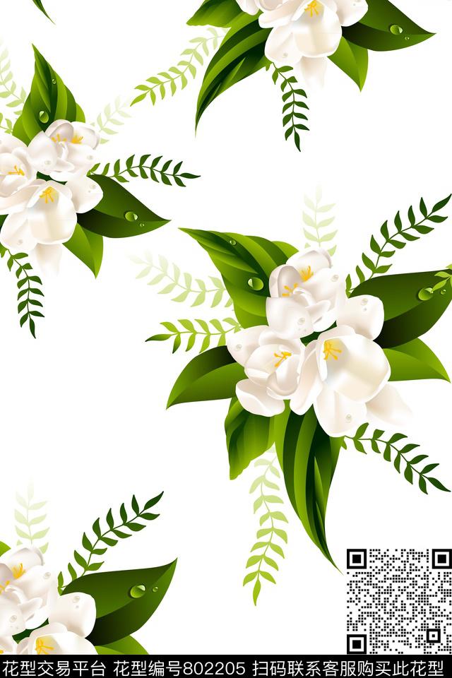 中国风花卉玫瑰花传统印花华亿平台下载（图片编号: 802205） - 瓦栏（Walan）