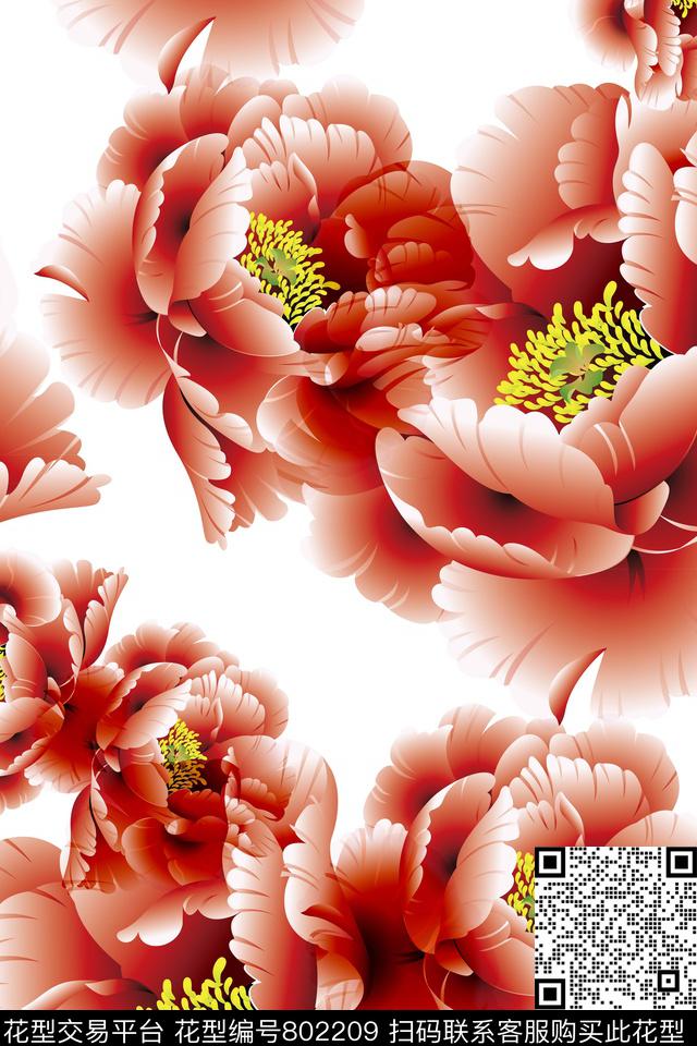 树林风景景观国画数码印花华亿平台下载（图片编号: 802209） - 瓦栏（Walan）