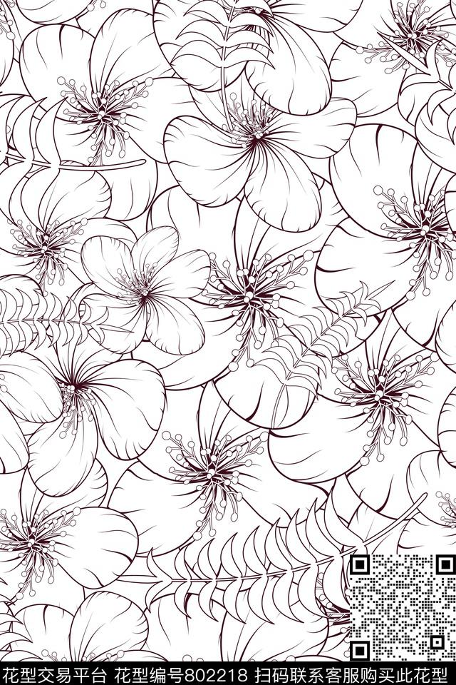 树林风景景观国画数码印花华亿平台下载（图片编号: 802218） - 瓦栏（Walan）