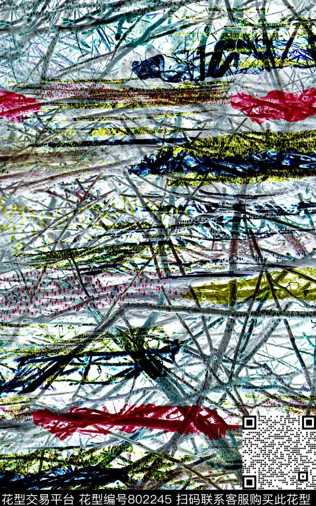 笔触肌理纹理数码印花华亿平台下载（图片编号: 802245） - 瓦栏（Walan）