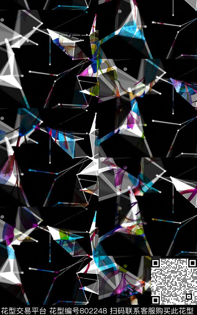 水彩色彩抽象数码印花华亿平台下载（图片编号: 802248） - 瓦栏（Walan）