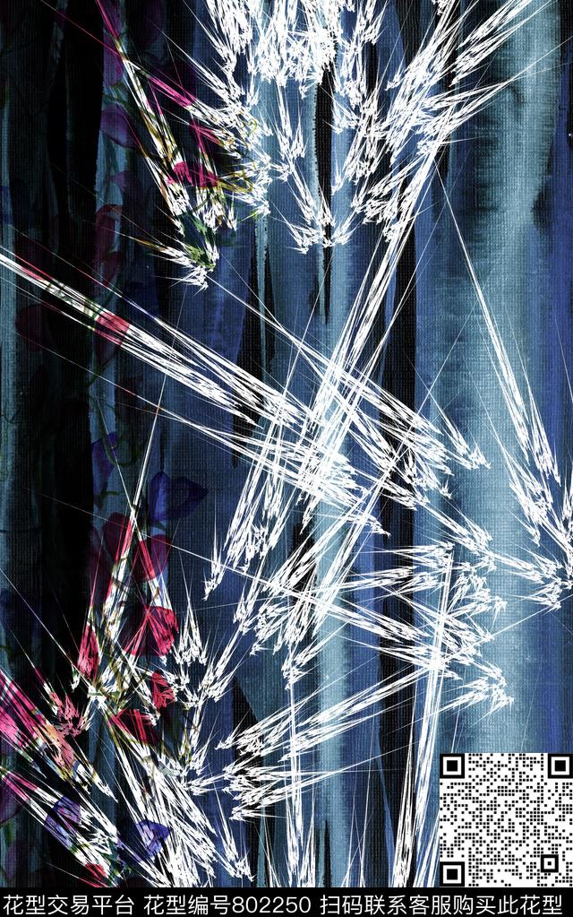 色彩抽象水彩数码印花华亿平台下载（图片编号: 802250） - 瓦栏（Walan）