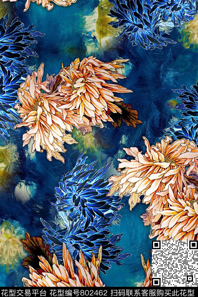 民族抽象拼接数码印花华亿平台下载（图片编号: 802462） - 瓦栏（Walan）