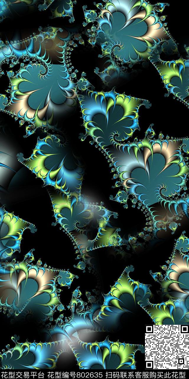 抽象渐变齿轮数码印花华亿平台下载（图片编号: 802635） - 瓦栏（Walan）