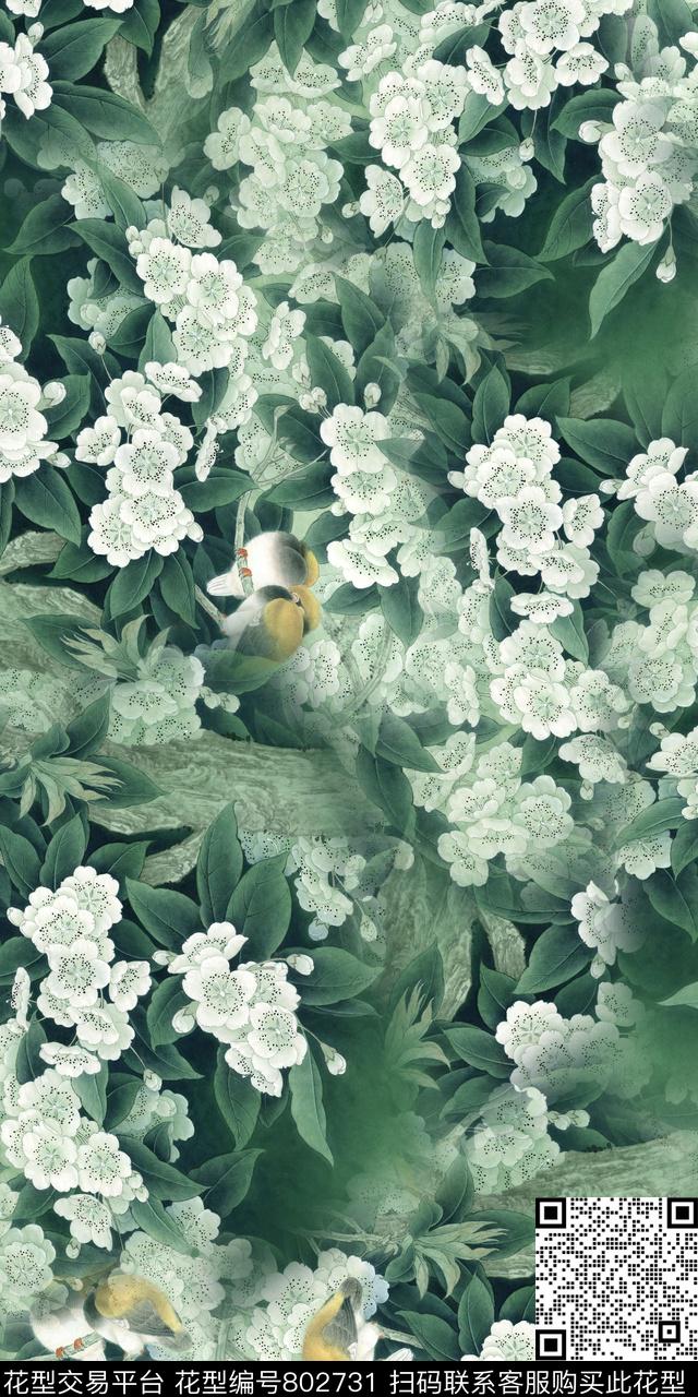 乱花满版花花卉数码印花华亿平台下载（图片编号: 802731） - 瓦栏（Walan）