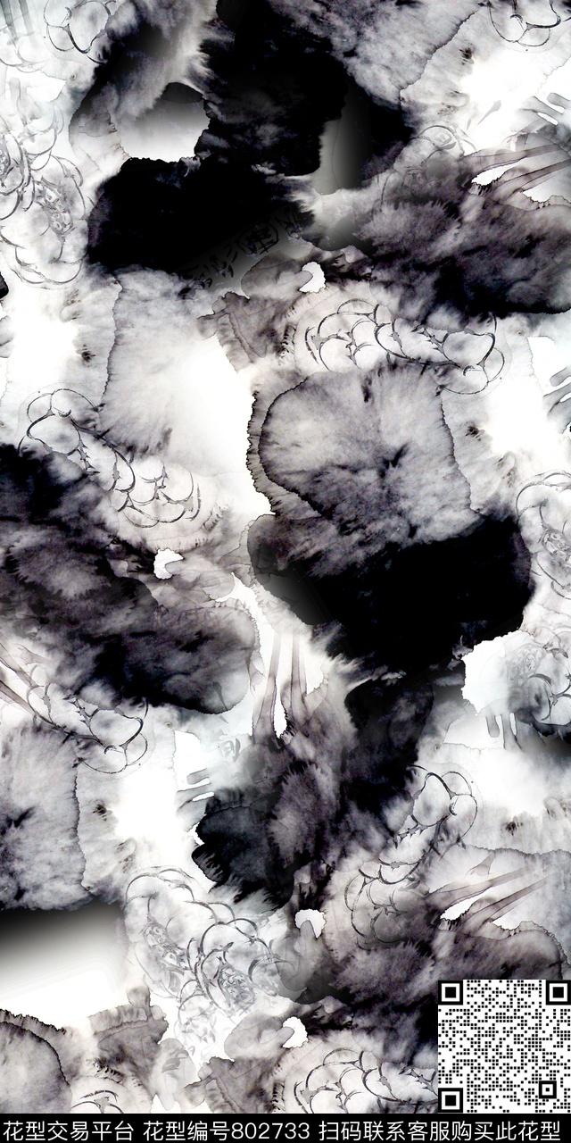 抽象满版花花卉数码印花华亿平台下载（图片编号: 802733） - 瓦栏（Walan）