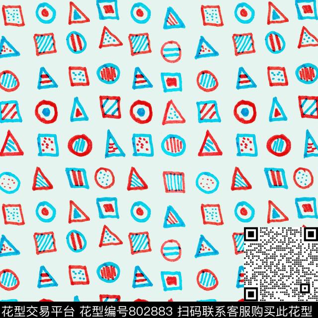 方形圆圈三角形传统印花华亿平台下载（图片编号: 802883） - 瓦栏（Walan）