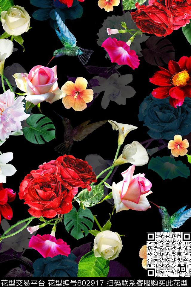 时尚流行优雅数码印花华亿平台下载（图片编号: 802917） - 瓦栏（Walan）