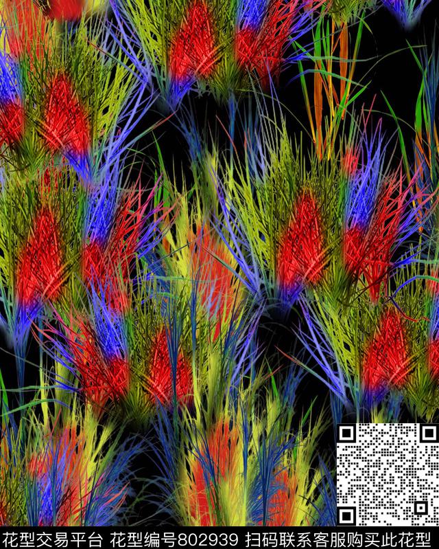 水彩抽象散花数码印花华亿平台下载（图片编号: 802939） - 瓦栏（Walan）