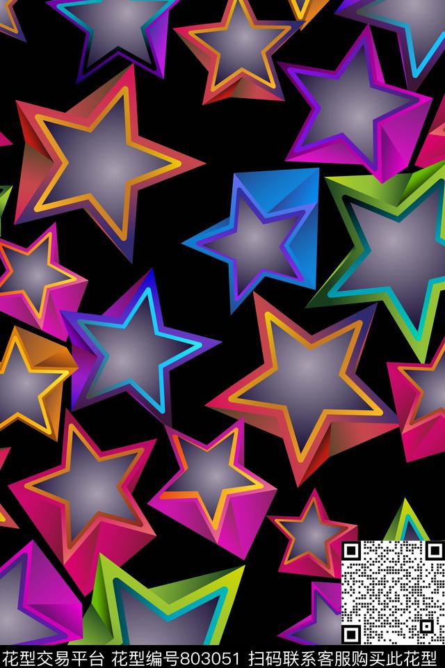 趣味纹理线条数码印花华亿平台下载（图片编号: 803051） - 瓦栏（Walan）