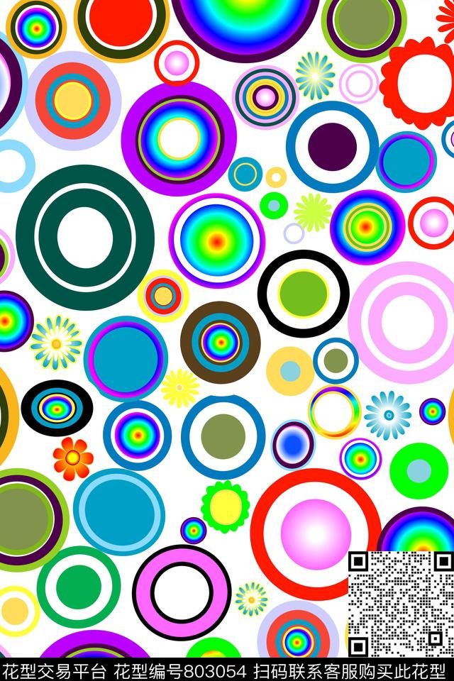 趣味纹理线条数码印花华亿平台下载（图片编号: 803054） - 瓦栏（Walan）