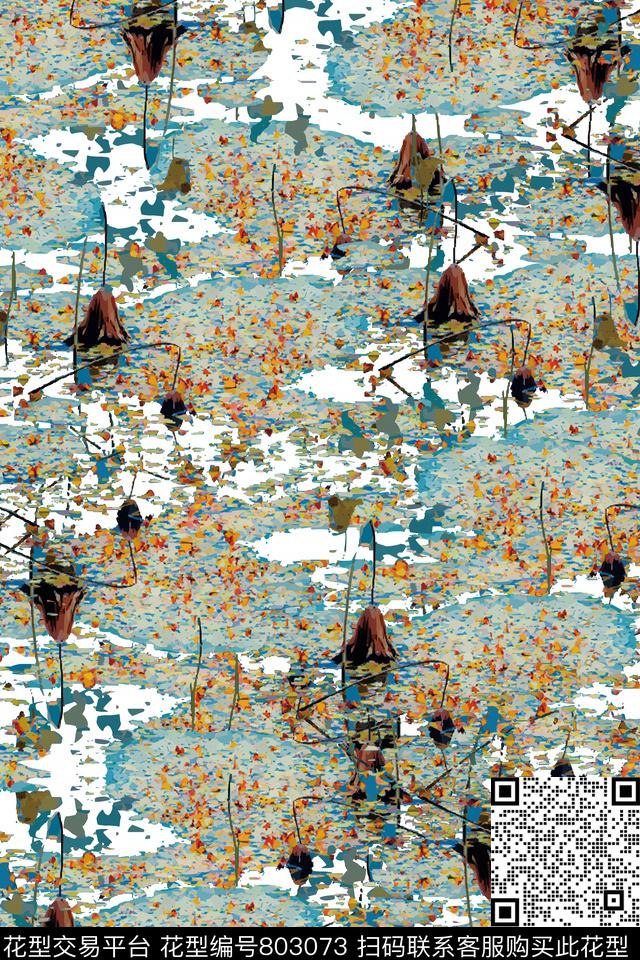 莲叶秋季休闲数码印花华亿平台下载（图片编号: 803073） - 瓦栏（Walan）