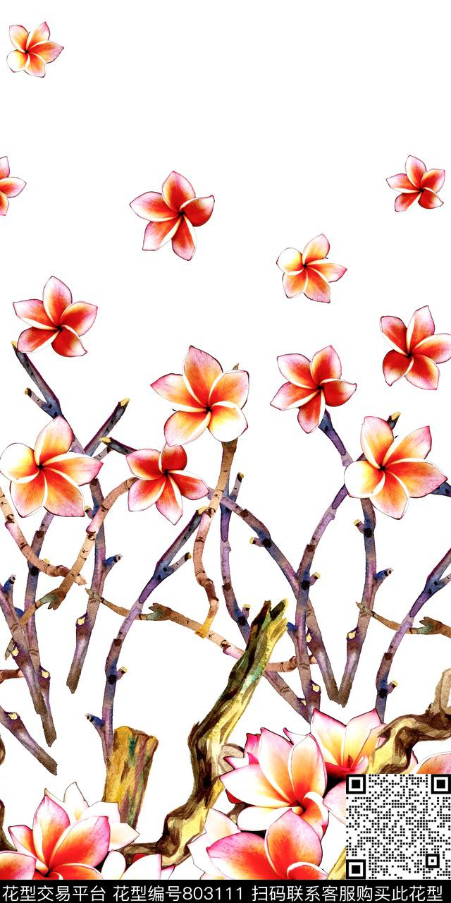 水彩几何线条数码印花华亿平台下载（图片编号: 803111） - 瓦栏（Walan）