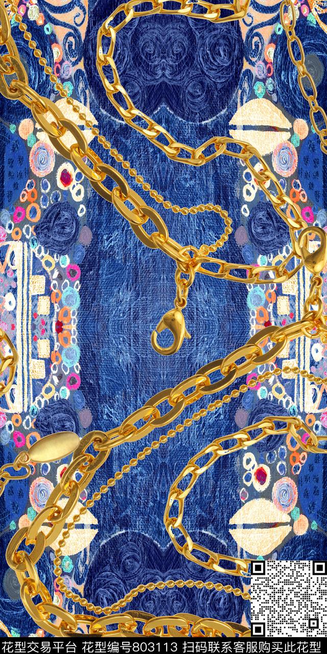 水彩民族风珠宝数码印花华亿平台下载（图片编号: 803113） - 瓦栏（Walan）