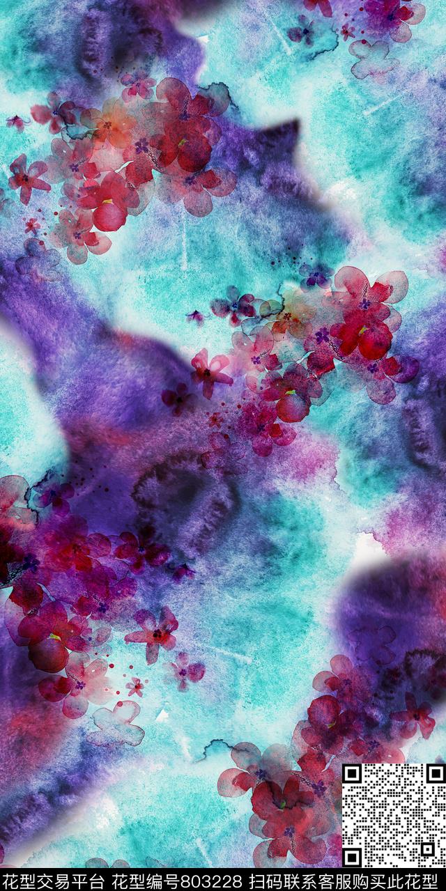 油画乱花小碎花数码印花华亿平台下载（图片编号: 803228） - 瓦栏（Walan）