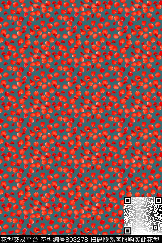 花瓣玫瑰花朵数码印花华亿平台下载（图片编号: 803278） - 瓦栏（Walan）