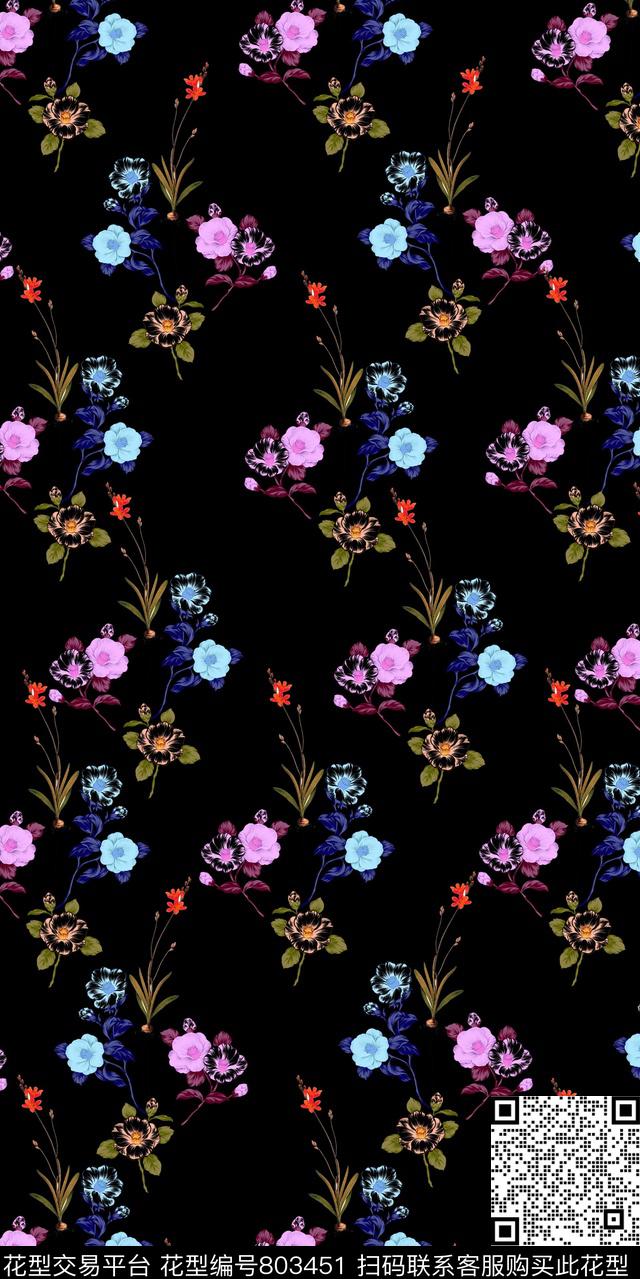 花朵小碎花花卉数码印花华亿平台下载（图片编号: 803451） - 瓦栏（Walan）