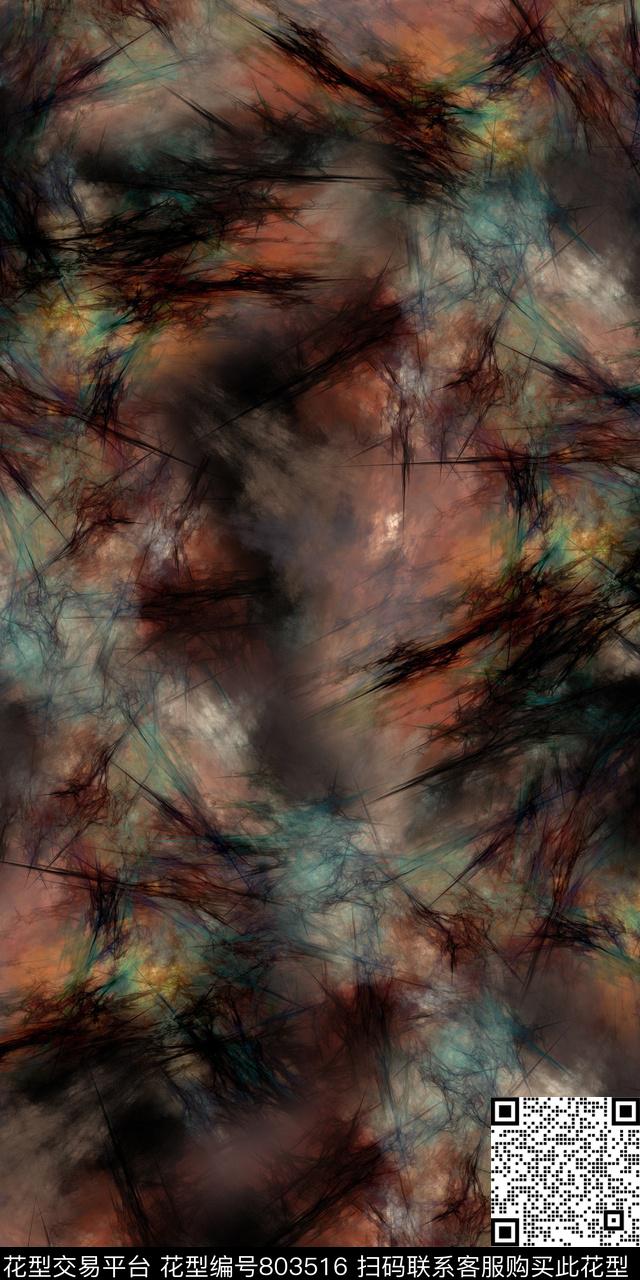 满版花抽象乱花数码印花华亿平台下载（图片编号: 803516） - 瓦栏（Walan）