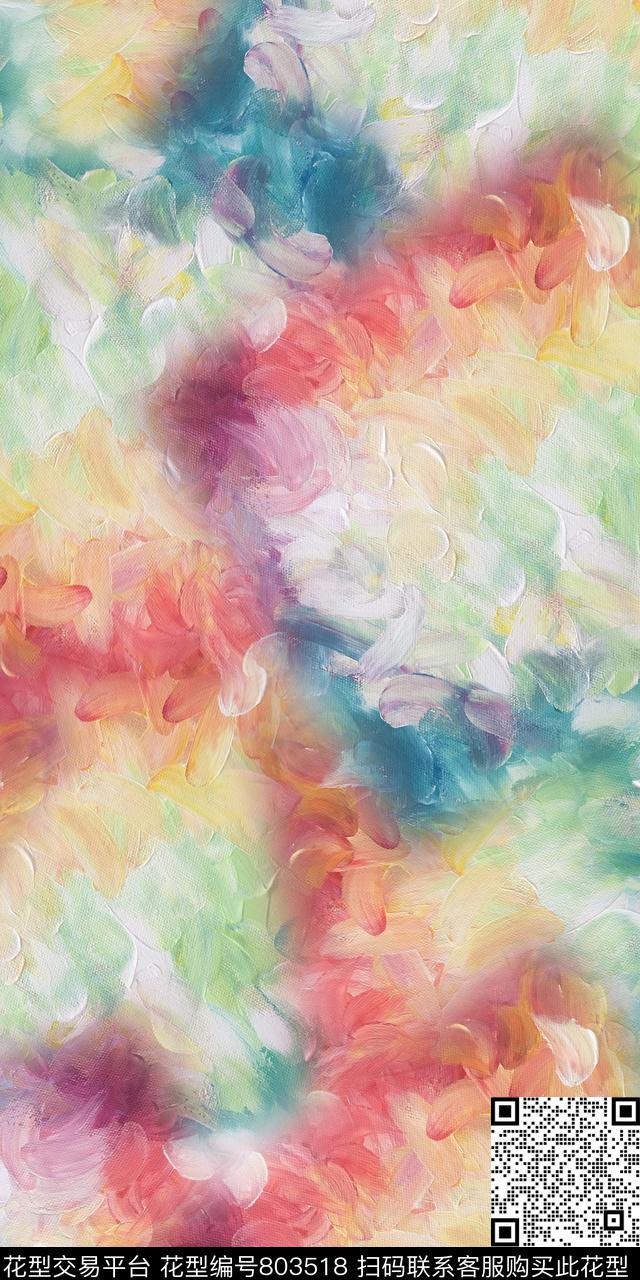 满版花抽象乱花数码印花华亿平台下载（图片编号: 803518） - 瓦栏（Walan）