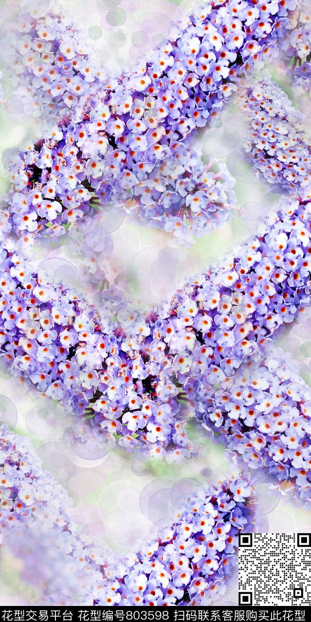 小碎花小清新花环数码印花华亿平台下载（图片编号: 803598） - 瓦栏（Walan）