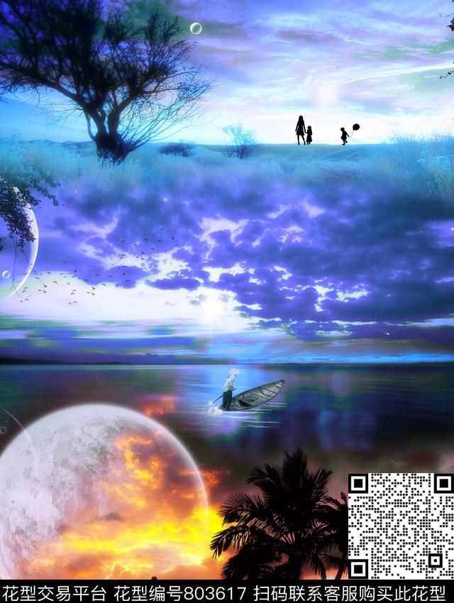 抽象艺术女装数码印花华亿平台下载（图片编号: 803617） - 瓦栏（Walan）