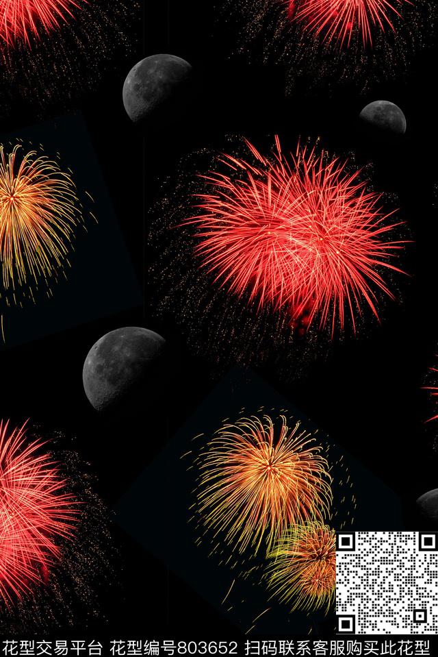 烟火女装艺术数码印花华亿平台下载（图片编号: 803652） - 瓦栏（Walan）