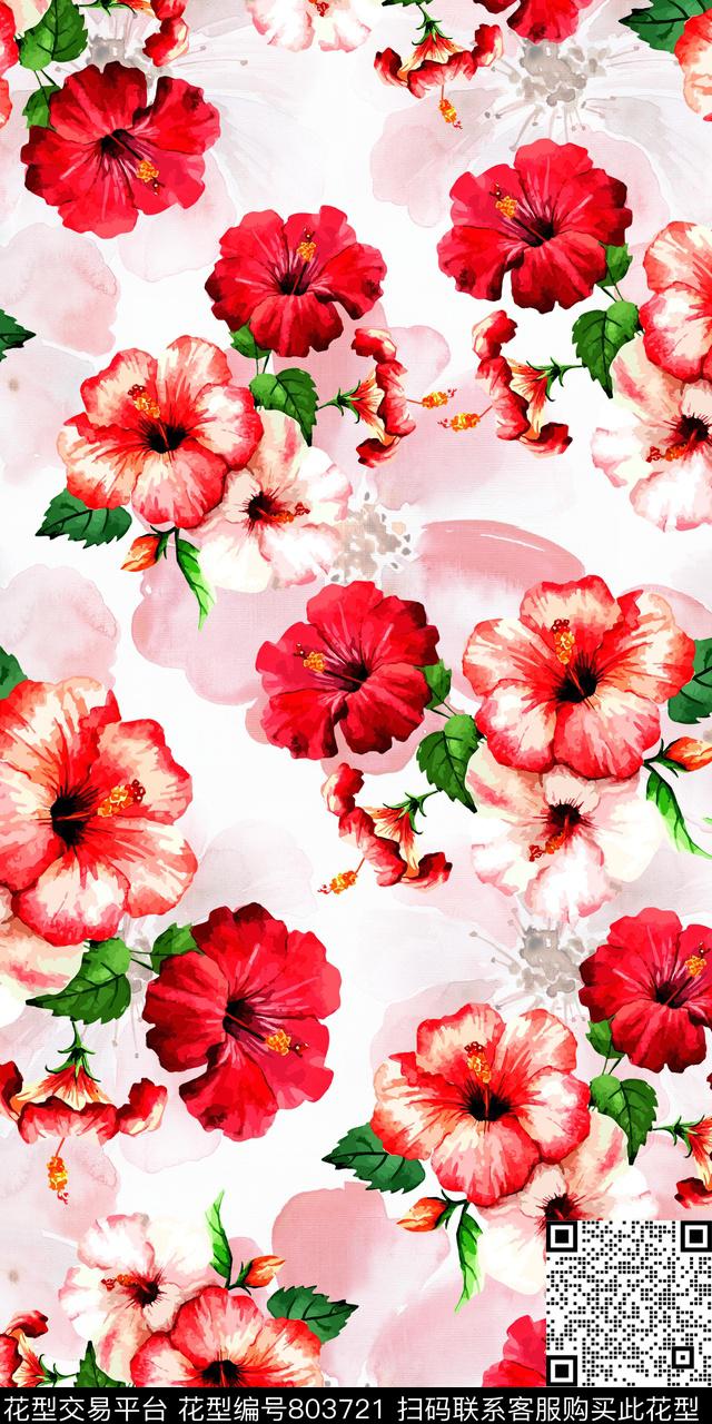 花卉数码抽象数码印花华亿平台下载（图片编号: 803721） - 瓦栏（Walan）