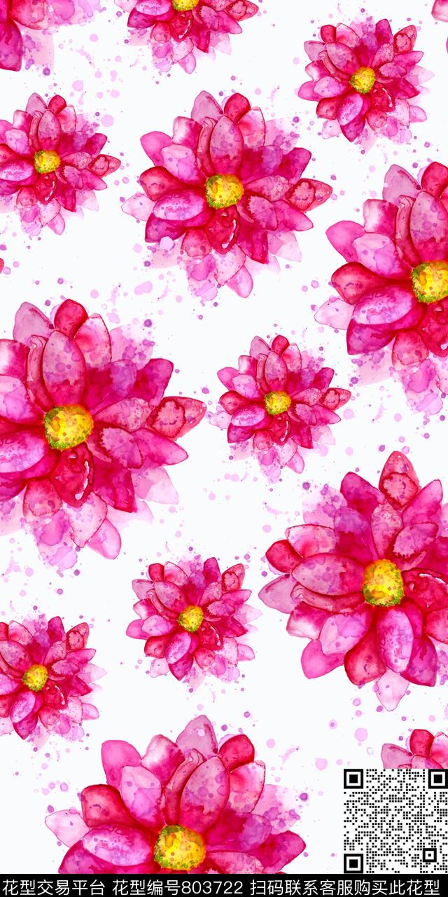 花卉数码抽象数码印花华亿平台下载（图片编号: 803722） - 瓦栏（Walan）