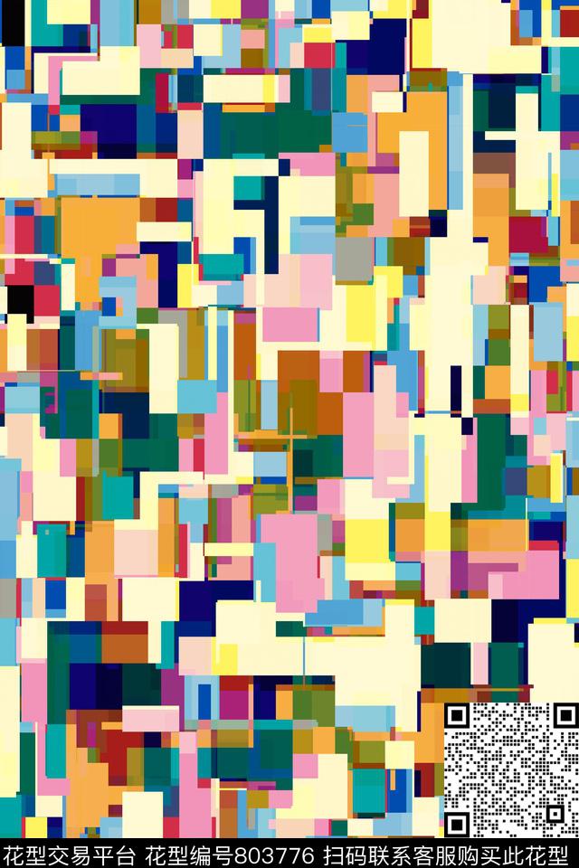 几何格子方格传统印花华亿平台下载（图片编号: 803776） - 瓦栏（Walan）