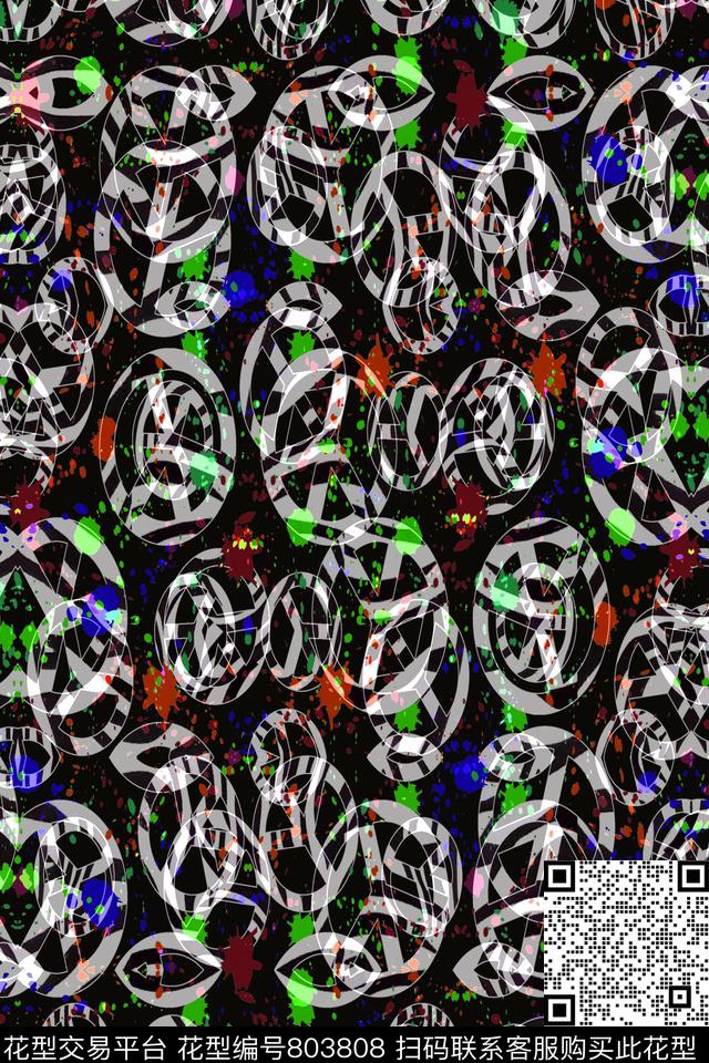 水墨条纹撞色条纹波浪条纹传统印花华亿平台下载（图片编号: 803808） - 瓦栏（Walan）