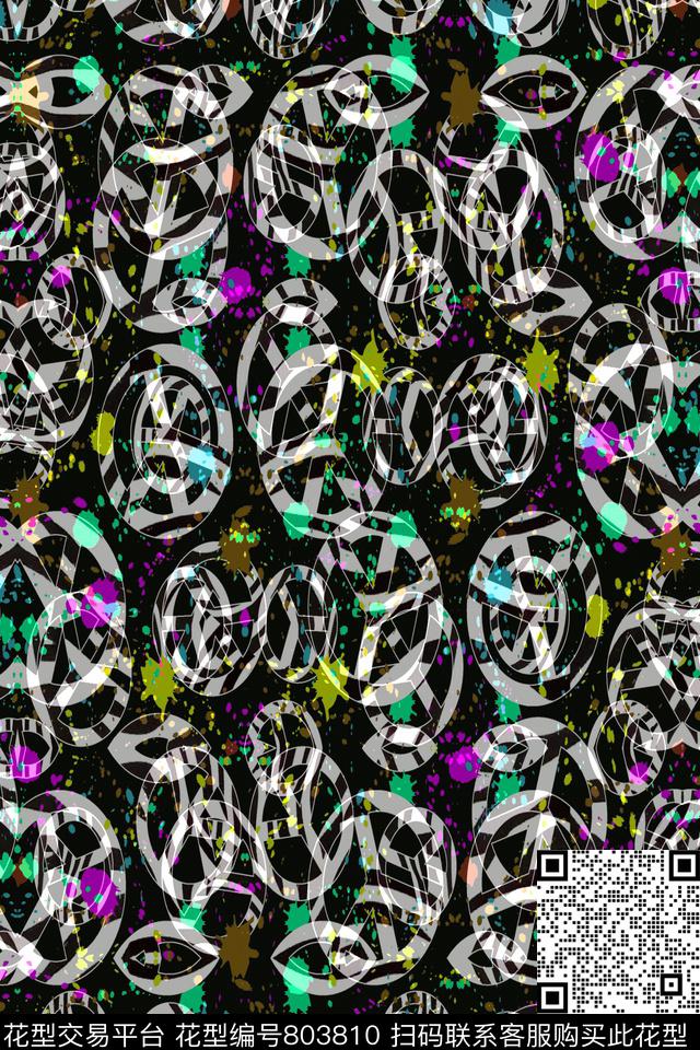 水墨条纹撞色条纹波浪条纹传统印花华亿平台下载（图片编号: 803810） - 瓦栏（Walan）