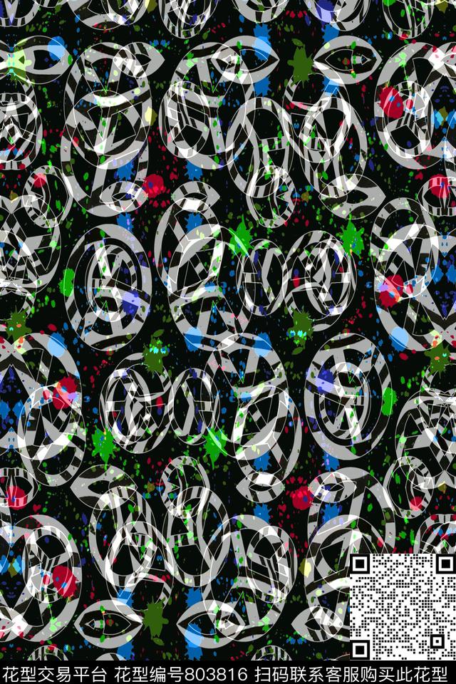 水墨条纹撞色条纹波浪条纹传统印花华亿平台下载（图片编号: 803816） - 瓦栏（Walan）