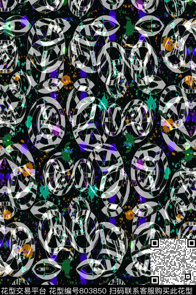 水墨条纹撞色条纹波浪条纹传统印花华亿平台下载（图片编号: 803850） - 瓦栏（Walan）