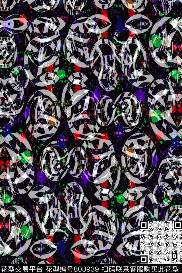 水墨条纹撞色条纹波浪条纹传统印花华亿平台下载（图片编号: 803939） - 瓦栏（Walan）