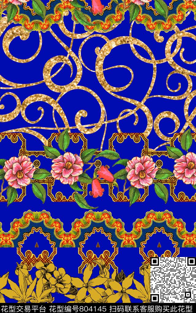 欧式民族风中国风数码印花华亿平台下载（图片编号: 804145） - 瓦栏（Walan）