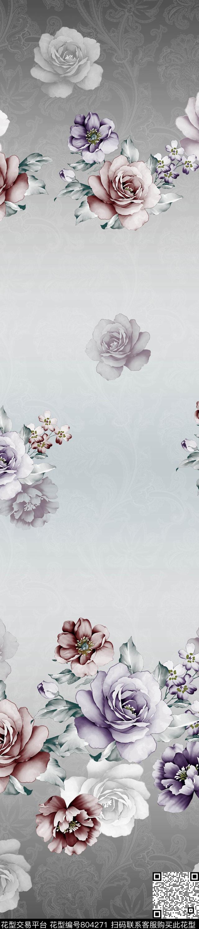花朵花卉窗帘传统印花华亿平台下载（图片编号: 804271） - 瓦栏（Walan）