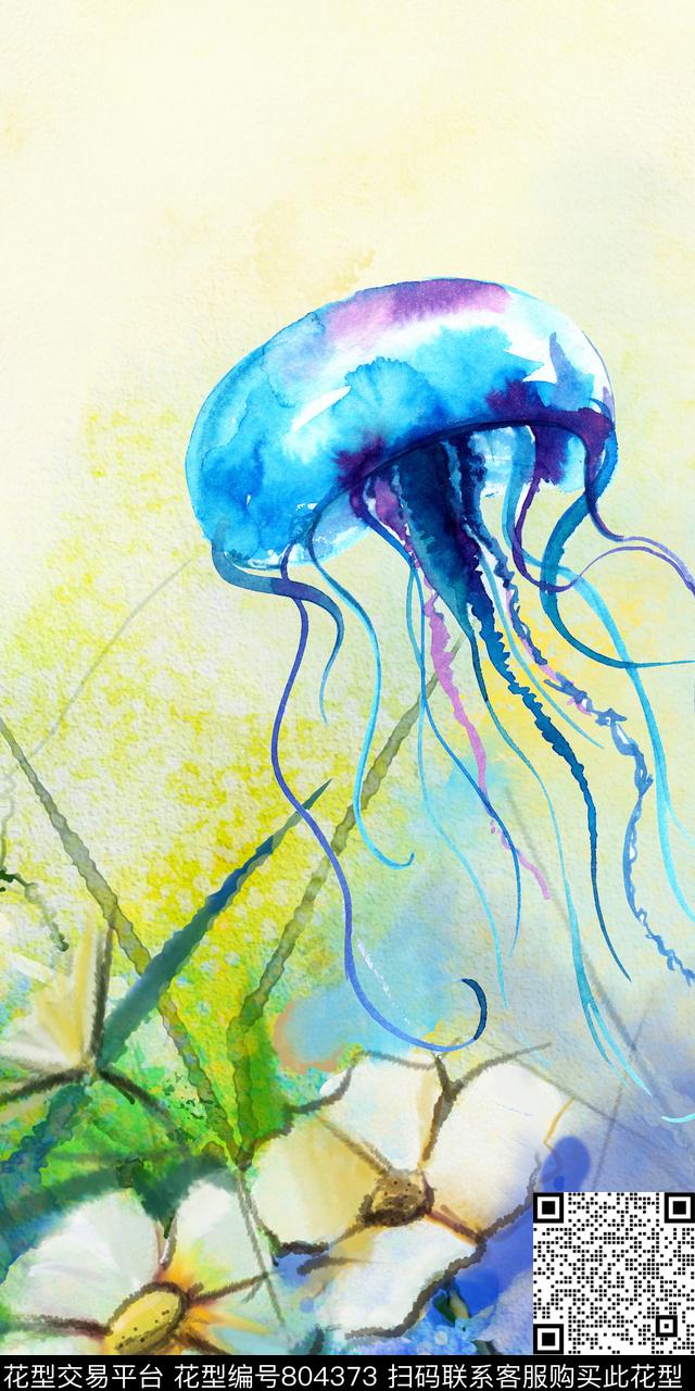 花朵花卉水母数码印花华亿平台下载（图片编号: 804373） - 瓦栏（Walan）