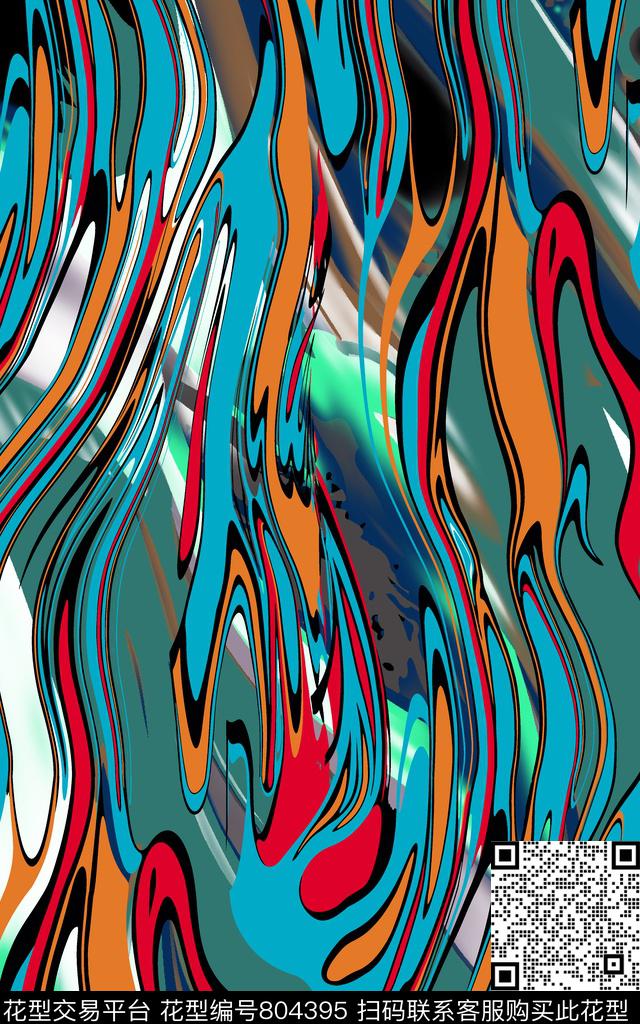 纹理肌理流动数码印花华亿平台下载（图片编号: 804395） - 瓦栏（Walan）