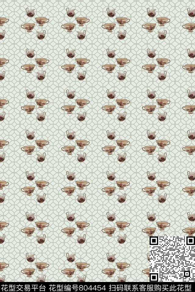 静物杯子可爱传统印花华亿平台下载（图片编号: 804454） - 瓦栏（Walan）