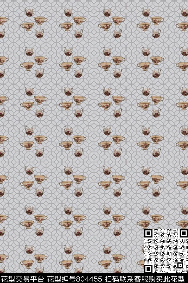 静物杯子可爱传统印花华亿平台下载（图片编号: 804455） - 瓦栏（Walan）