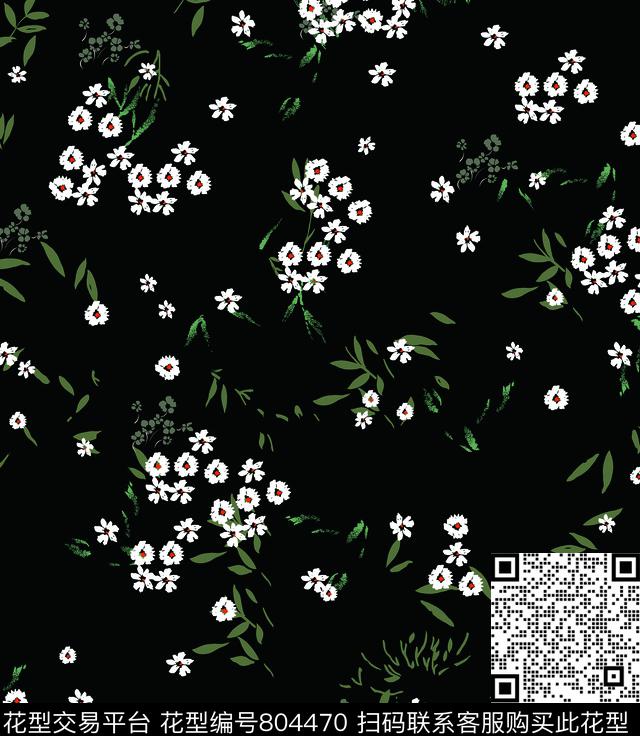 植物雏菊碎花数码印花华亿平台下载（图片编号: 804470） - 瓦栏（Walan）